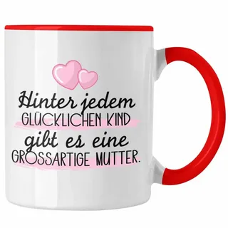 Trendation Tasse Trendation - Mama Tasse Geschenk für Mutter von Kinder Sohn Tochter Mu rot