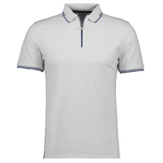 Poloshirt RAGMAN, Herren, Gr. XL, weiß, Baumwollmischung, casual, regular fit, hoch geschlossener Ausschnitt, Kurzarm, Shirts