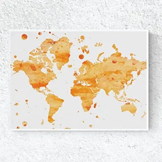 POSTER Weltkarte Grautöne A4 Rahmenlos