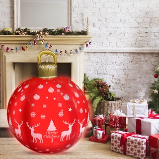 60cm Groß LED Weihnachtskugel Deko, Aufblasbar Kugeln Weihnachtsdeko Weihnachten Ball, Wasserdicht Weihnachtskugeln Ornamente mit Fernbedienung für Hochzeit Party Deko (B)