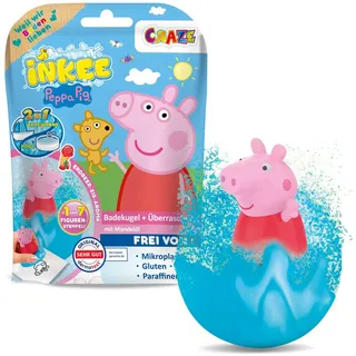 INKEE 2X Peppa Pig Badekugeln Kinder mit Stempel Überraschung Erdbeerduft