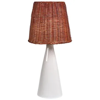Beliani Tischlampe Weiß