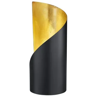 Reality Leuchten LED Nachttischlampe, LED wechselbar, Warmweiß, kleine ausgefallene Designer-lampe für Fensterbank Schwarz Gold H 24cm schwarz