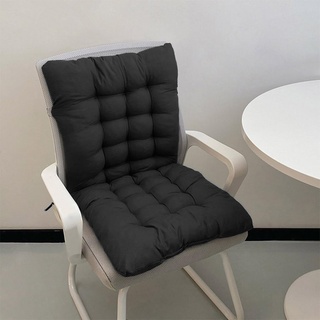 Dickes 8cm Stuhlkissen mit Rückenlehne, Sessel Kissen zurück Sitzkissen Pad,Baumwolle Sitzpolster für Garten Recliner Sofa Büro (80x40cm,Schwarz)