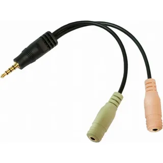 Logilink CA0021 Klinke Audio Adapter [1x Klinkenstecker 3.5 mm - 2x Klinkenbuchse 3.5 mm] Schwarz