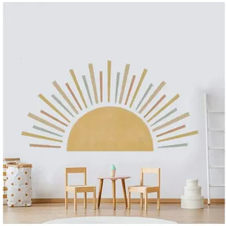 Montegoni Wandtattoo Kinder Boho Sonne Wandsticker (Wandaufkleber Boho Dekor Kinderzimmer), Wanddeko für Mädchenzimmer, Babyzimmer