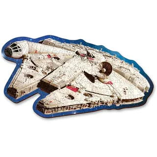 Trefl – Konturenpuzzle aus Holz: Star Wars, Millennium Falke | 160 Stücke, Wood Craft, Unregelmäßige Formen, 10 Figuren, Premium Modern Puzzlespiel, für Erwachsene und Kinder ab 9 Jahren