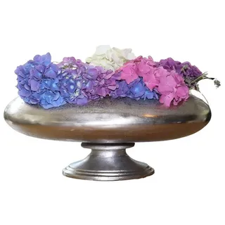baario Tischvase Tischvase LUNEL silber, XXL Metall 48x35cm Dekovase Design silberfarben