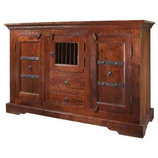 Holzkommode Kommode Sideboard 130cm Akazie Holz massiv braun dunkel kolonial