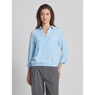 Bluse mit aufgesetzten Brustpattentaschen, Hellblau, 42