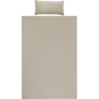 REDBEST Bettwäsche Bettwäsche "Detroit", Polyester, Microfaser-Seersucker Uni braun