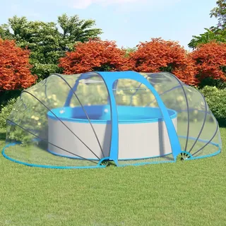 vidaXL Pool-Kuppel oval 530 x 410 x 205 cm blau