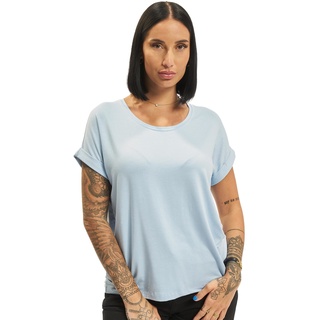 ONLY Damen Einfarbiges T-Shirt Basic Rundhals Ausschnitt Kurzarm Top Short Sleeve Oberteil ONLMOSTER, Farben:Blau-3, Größe:S