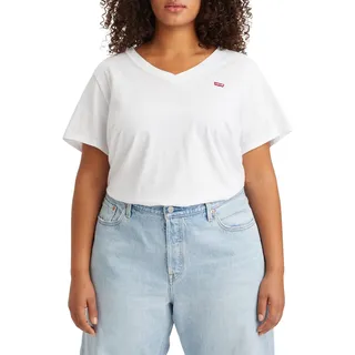 Levi's Damen Plus Size V-Neck Tee T-Shirt, Bright White, 3XL
