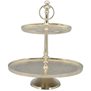 Exner Dekorative Ovale Etagere - 2-stufig Tisch- und Küchen-Etagere aus Metall im Vintage Landhaus Stil