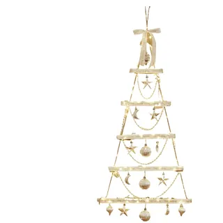 Yulokdwi Weihnachtsbaum An Der Wand In Leiterform - Flache LED Weihnachtsbaumlichter Aus Holz | Festliche Deko Für Flur Wohnzimmer Küche