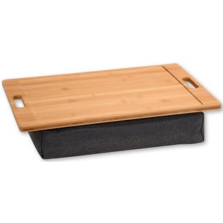 KESPER for kitchen & home Tablett, Bambus, (1-tlg), Knietablett, FSC®-zertifiziertem Bambus beige|grau