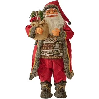 F Fityle Stehende Weihnachtsmann-Puppe, Weihnachtsmann-Figur, Andenken, lebendige Details, Partyzubehör, Weihnachtsdekoration, Tischdekoration für das Büro, 60cm