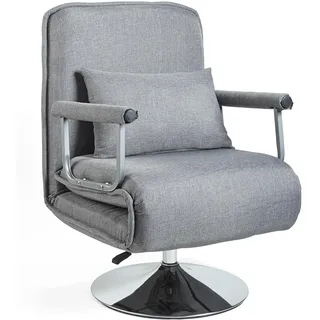 Orbisana Schlafsessel 3in1 - Multifunktionaler Sessel mit Schlaffunktion, Relaxsessel mit Liege-/Bettfunktion, Klappbar, Grau