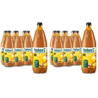 hohes C PLUS Sonnenvitamin D (6 x 1l), 100% Saft, Orange, Apfel, Maracuja, Zitrone, Kaki, Vitamin C, PLUS an Vitamin D, ohne Zuckerzusatz laut Gesetz, vegan, mit recyceltem PET (Packung mit 2)