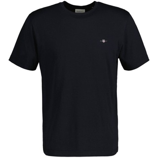 GANT Herren T-Shirt - REGULAR SHIELD, Rundhals, kurzarm, Baumwolle, Stickerei Schwarz 5XL