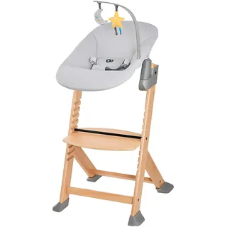 Kinderkraft Kombihochstuhl Set: Kinderstuhl ENOCK + Babywippe CALMEE GREY (Set, 2 St), mitwachsend beige