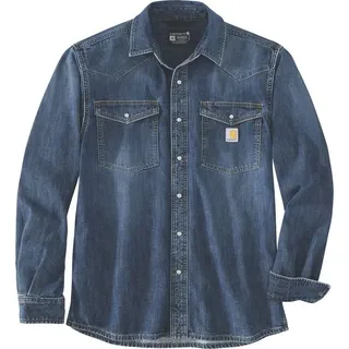 CARHARTT Denim Snap Front Langarmhemd - Wyatt - L