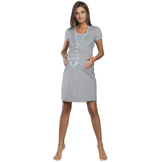 Italian Fashion Nachthemd Stillen | Softes Geburtshemd | Nachthemd Damen mit Verschluss | Bequem Stillkleid | Stillpyjama Damen | Still Nachtwäsche Frauen Geburt Set S-XXL - XL