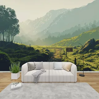 PaxGloz Fototapete Landschaft Tapete Wald Berge Tapeten Vliestapete Modern Wandtapete Wohnzimmer Schlafzimmer Kinderzimmer Wanddeko Motivtapeten 200 x 140 cm (B x H)