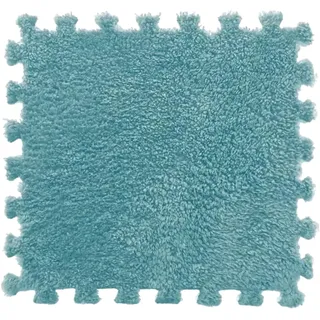 12 Stück Plüsch-Puzzle-Bodenschaummattenfliesen, Plüsch-Puzzlematte, Flauschige, Schneidbare, rutschfeste, Ineinandergreifende Teppichfliesen - FLUFFTILE