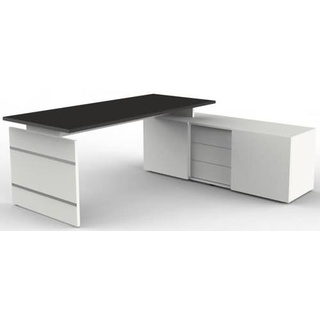 Komplettarbeitsplatz Form 4 mit Schreibtisch und Sideboard anthrazit