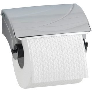 Wenko Toilettenpapierhalter Basic mit Deckel Edelstahl inkl. Befestigung