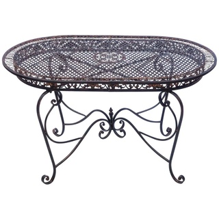 Gartentisch 135cm Eisen Tisch Schmiedeeisen Gartenmöbel braun antik Stil