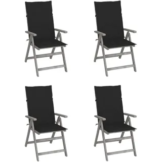 vidaXL Hochlehner Gartenstuhl 55 x 85 x 20 cm braun 4 St.