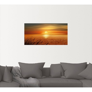 Artland Wandbild Sonnenuntergang über dem Meer, Sonnenaufgang & -untergang (1 St), als Leinwandbild, Poster, Wandaufkleber in verschied. Größen orange 100 cm x 50 cm