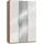 Level 150 x 216 x 58 cm Plankeneiche Nachbildung/Weißglas mit Glas- und Spiegeltüren