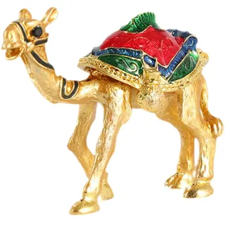 MotiveTech Niedliche Kamelfigur, Schmuckkästchen, Vintage Schmuckorganizer, Geschenk für Kamelliebhaber, Gold