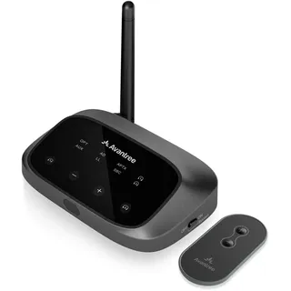 Avantree Oasis Plus 2 - Bluetooth Transmitter für TV, für 2 Kopfhörer | Soundbar-Passthrough, Bluetooth-Sender mit Fernbedienung, aptX Adaptive sowie optischer und AUX-Anschluss