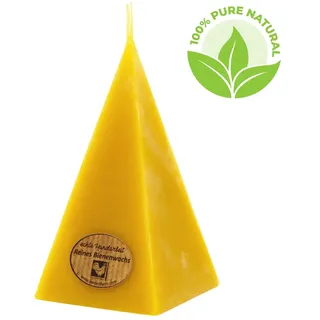 Pyramidenkerze, 100% reines Bienenwachs, KERZENFARM HAHN, 60/140 mm, Brenndauer ca. 15h