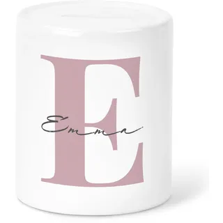 Trinkgeldkasse Kaffeekasse personalisiert Trinkeld Spardose mit Buchstaben & Namen Sparkasse Sparbüchse Sparbox Spendenkasse Sparschwein aus Keramik (Rosa)