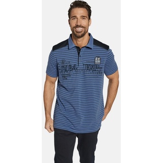 Jan Vanderstorm Poloshirt KUIBERT mit Färbung im Used-Look blau 4XL (68/70)