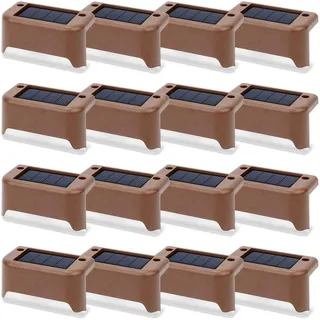 Set Mit 16 Solarleuchten Für Terrasse, Treppe Und Geländer, Wasserdicht, Led (warmweiß).