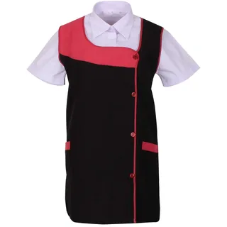 MISEMIYA Küchenschürze MZ-631 für Damen, Reinigungsschürze 631-34, Rot, 38