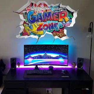 3d-gamer-wandtattoos, Wandtattoo Für Jungenzimmer, Gamer-wandtattoo