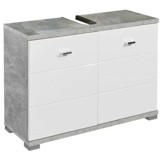 Livetastic Waschbeckenunterschrank, Weiß Hochglanz, Holzwerkstoff, 1 Fächer, 80x57x31 cm, Badezimmer, Badezimmerschränke, Waschbeckenunterschränke