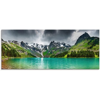 Artland Glasbild Bergsee, Berge (1 St), in verschiedenen Größen grün 125 cm x 50 cm