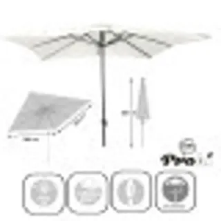 Alu Sonnenschirm 3x3 m UV30+ quadratisch Kurbelschirm Gartenschirm Balkon beige - Beige