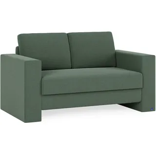 BRUNO Schlafsofa 140cm in Petrol Türkis | Klassik | stabiles Massivholz & Boxspringkomfort