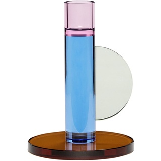 Hübsch Interior - Kristall Kerzenhalter, rosa / blau