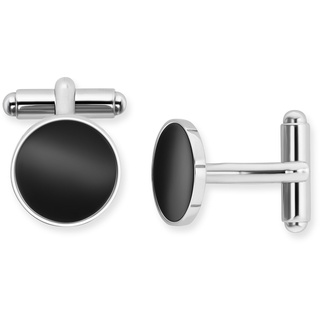Manschettenknöpfe CAÏ "925/- Sterling Silber rhodiniert Onyx" Gr. Länge: 1.4 mm, schwarz Damen Manschettenknöpfe Accessoires